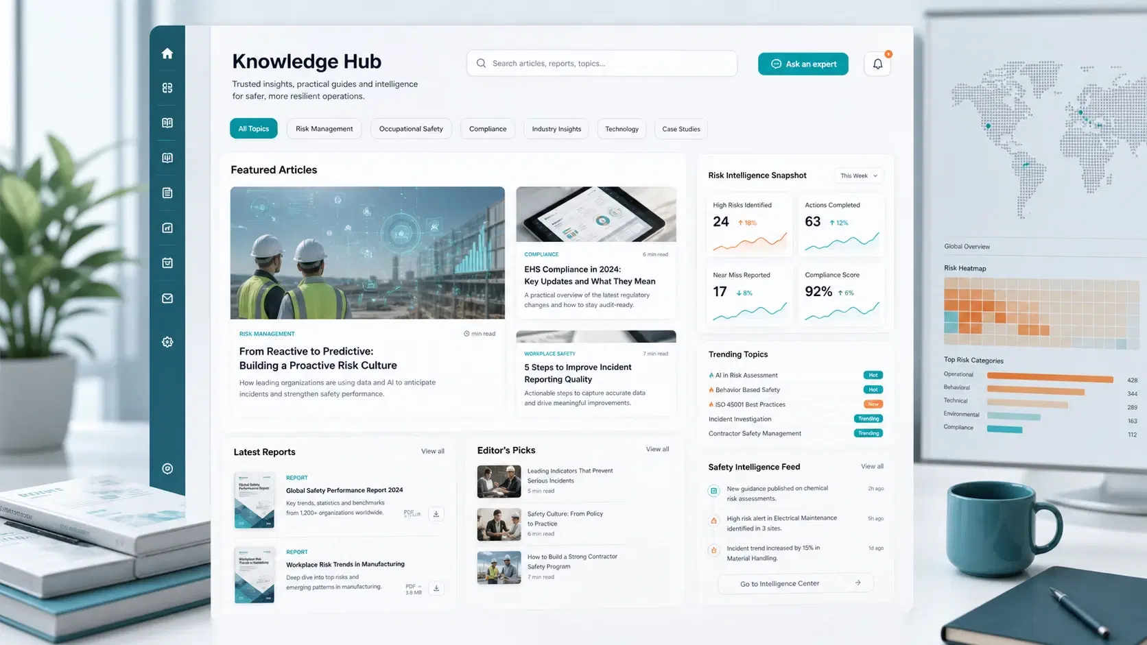 RiskSoft reporting and knowledge dashboard